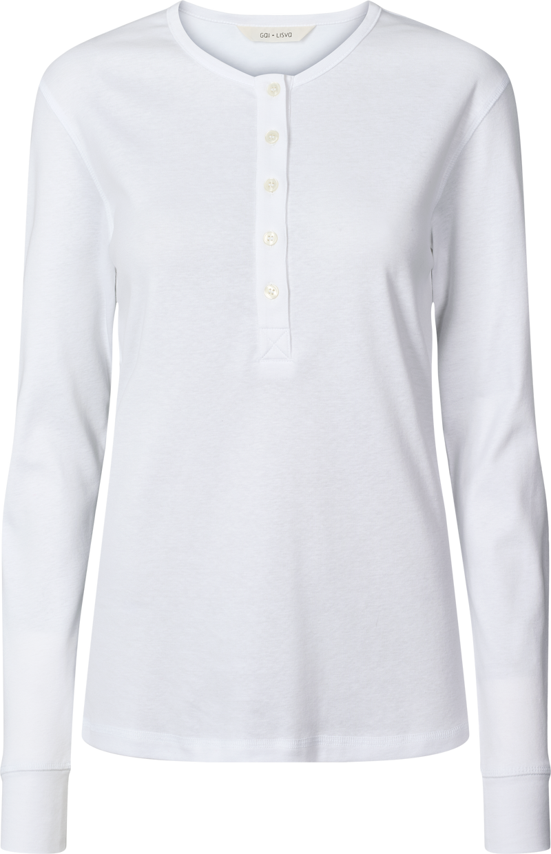 GAI+LISVA Alberte Cotton 1x1 RIB Top Top 100 White