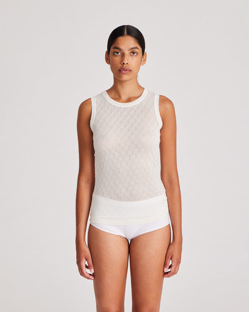 GAI+LISVA Alberte Ärmelloses Seidentop Top 150 Off White