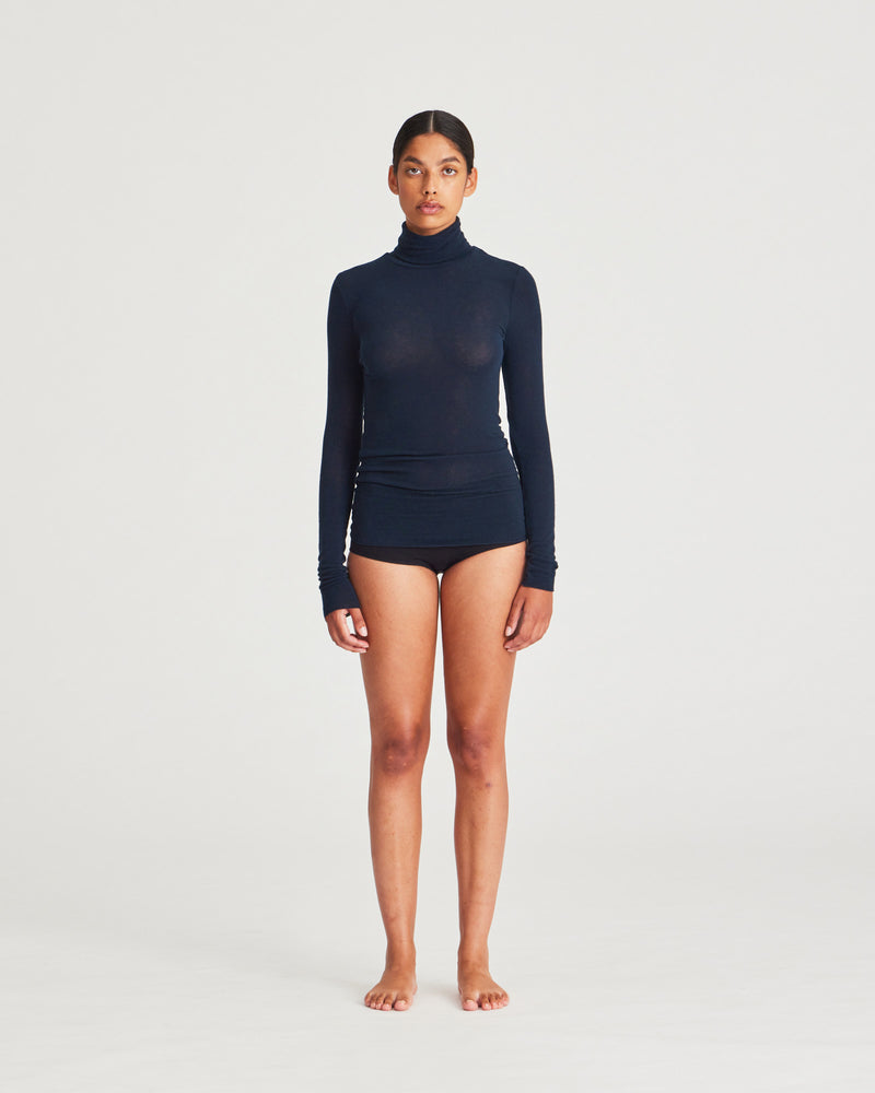 GAI+LISVA Anna Wool Turtleneck Top 181 Midnight Blue