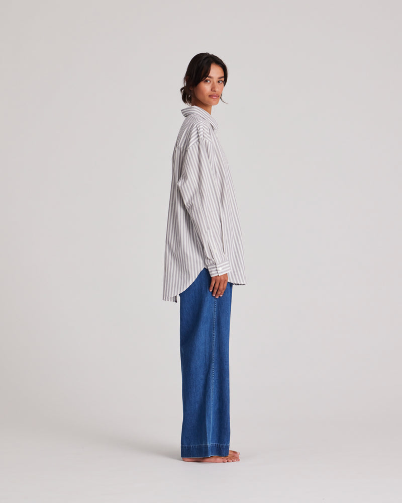 GAI+LISVA Astrid Shirt Yarn Dyed Shirt 855 White/Blue