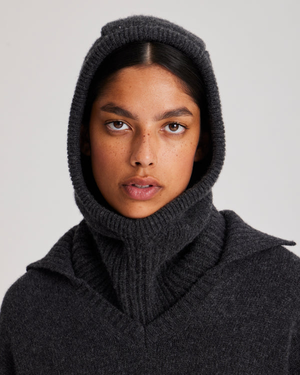 GAI+LISVA Balaclava Lambswool Knit 605 Dark Grey