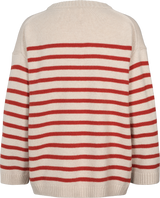 GAI+LISVA Barbera Stripe Lambswool Jumper Knit 142 Island Fossil / Raspberry