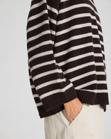 GAI+LISVA Barbera Stripe Lambswool Jumper Knit 681 Mulch