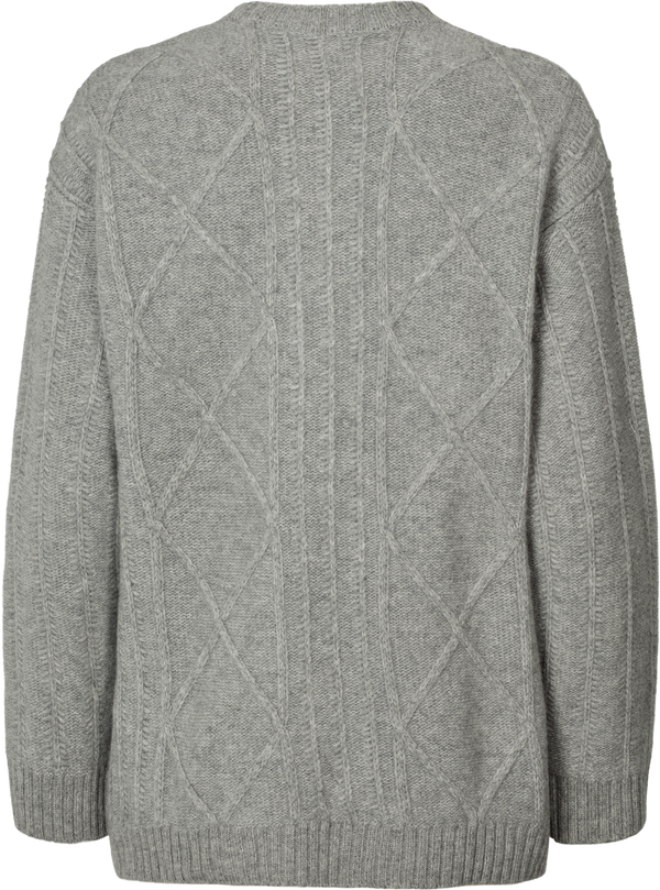 GAI+LISVA Clara Lambswool Cardigan Knit 602 Grey Melange