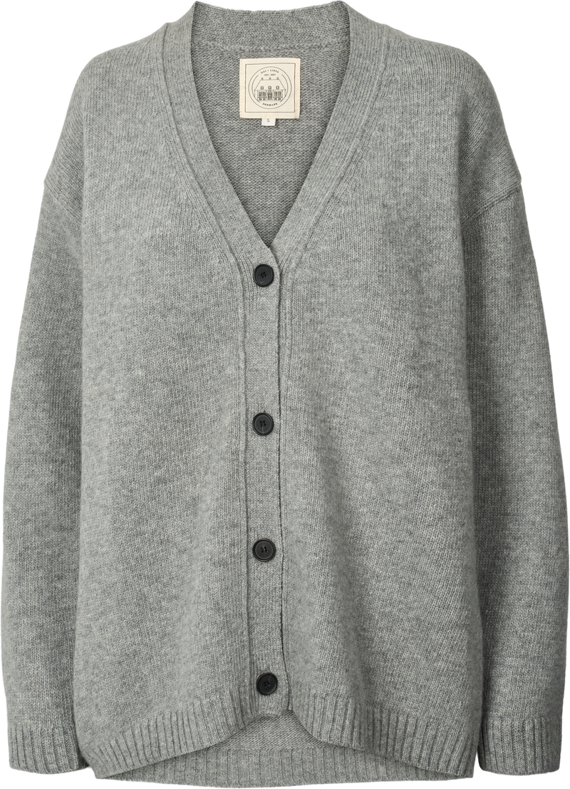 GAI+LISVA Edith Lambswool Cardigan GOTS 243975 Knit 602 Grey Melange