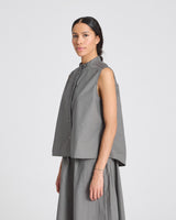 GAI+LISVA Elisa Top Poplin Gots 243975 Shirt 193 Metal Grey