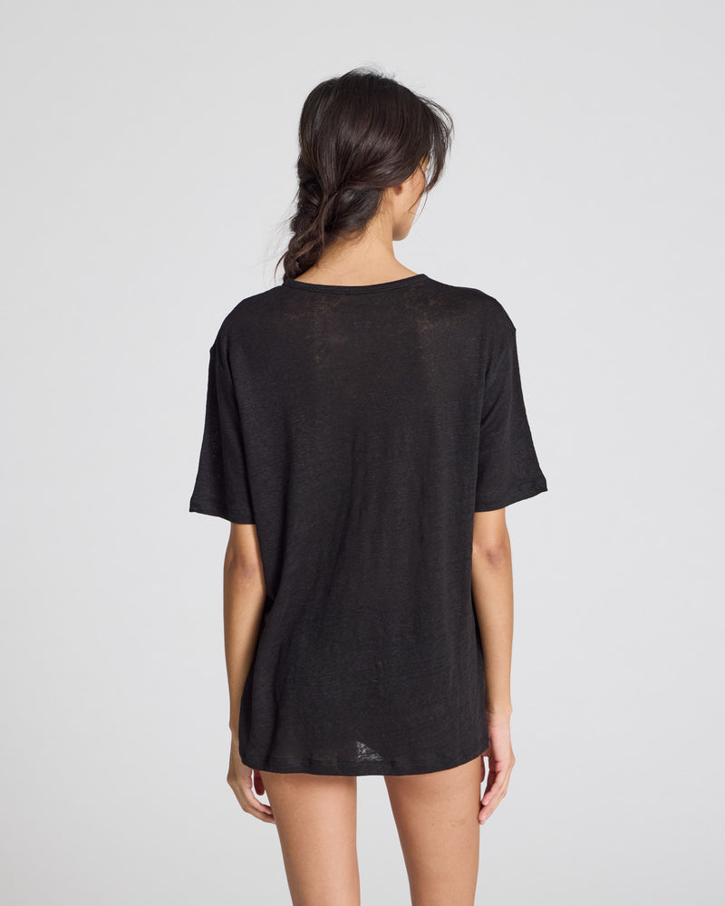 GAI+LISVA Nynne Leinen T-Shirt Top 650 Black