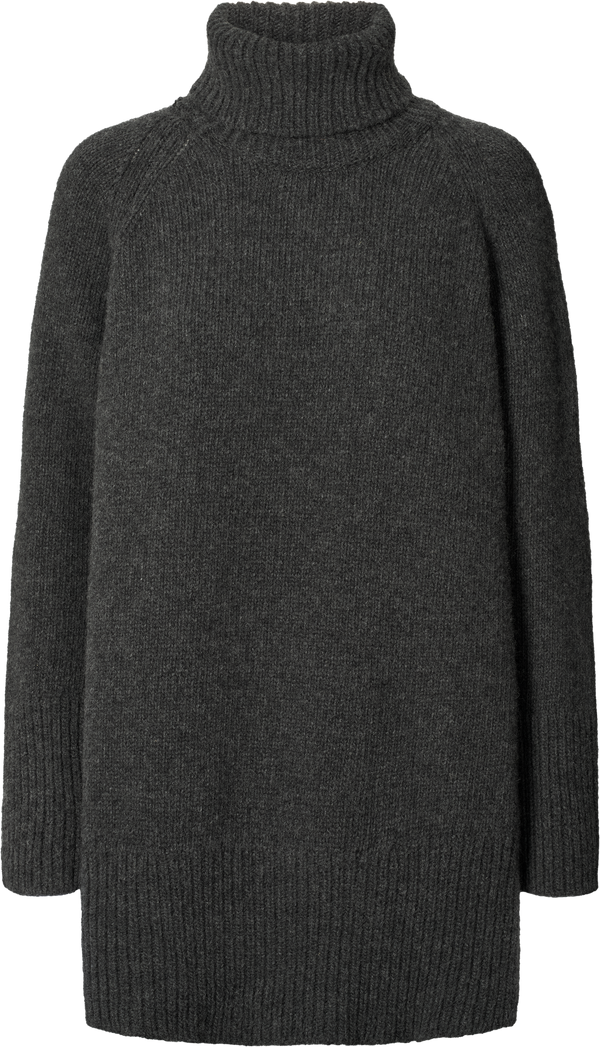 GAI+LISVA Rossalina02 Lambswool Jumper Knit 614 Dark Grey Melange