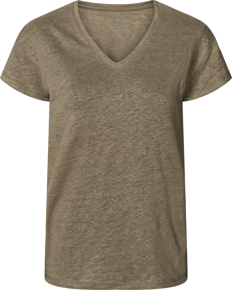 GAI+LISVA Simone Linen Tee Shirt Top 600 Bungee Cord