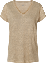 GAI+LISVA Simone Linen Tee Shirt Top 735 Chinchilla