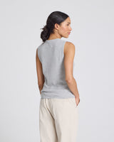 GAI+LISVA Sofie Knit Tank GOTS 243975 Knit 601 Light Grey Melange