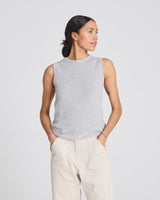 GAI+LISVA Sofie Knit Tank GOTS 243975 Knit 601 Light Grey Melange