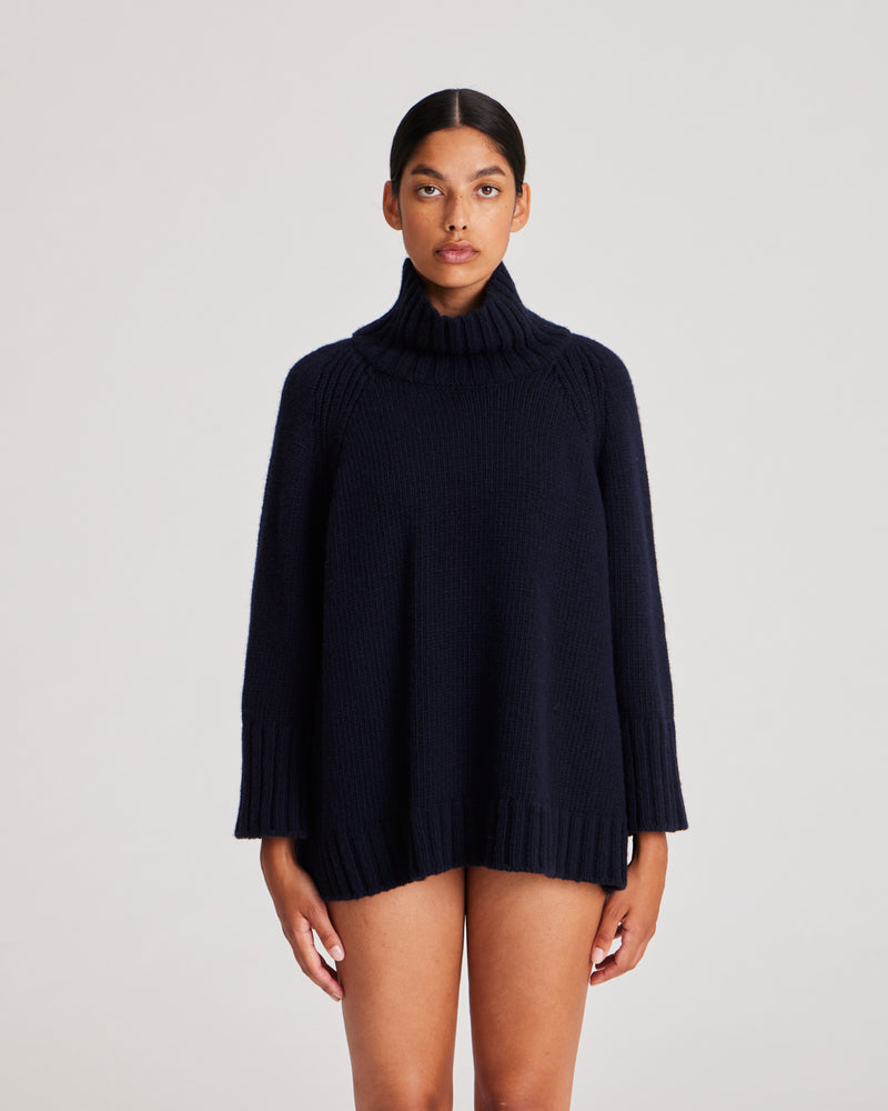 GAI+LISVA Tutte Lambswool Jumper GOTS 243975 Knit 181 Midnight Blue