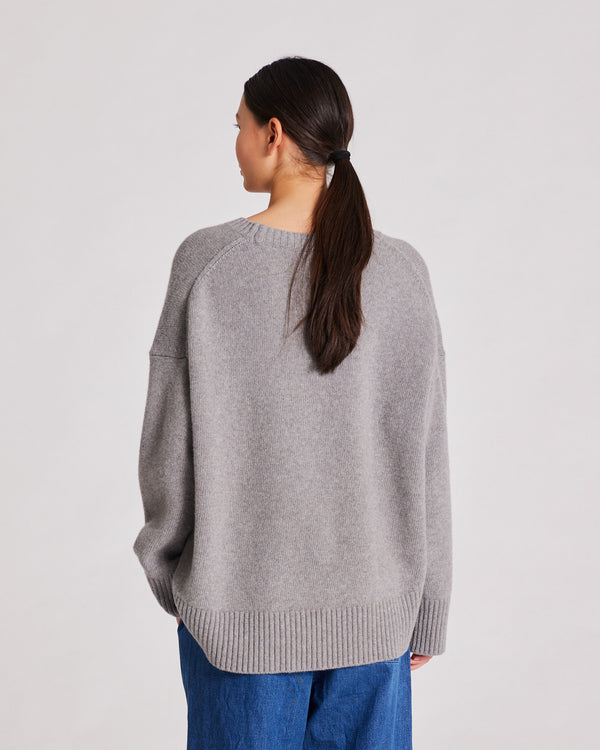 GAI+LISVA Vigga Lammwollpullover Knit 602 Grey Melange