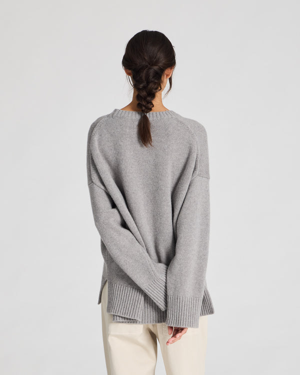 GAI+LISVA Vigga Lammwollpullover Knit 602 Grey Melange