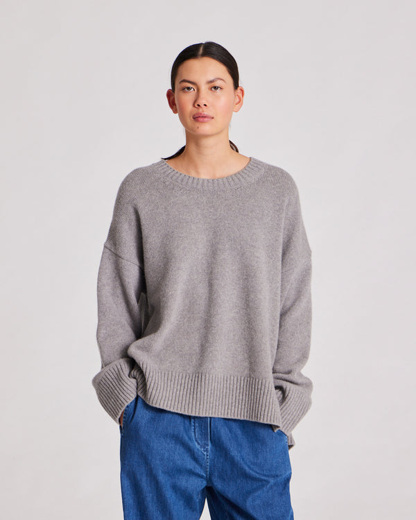 GAI+LISVA Vigga Lambswool Jumper Knit 602 Grey Melange