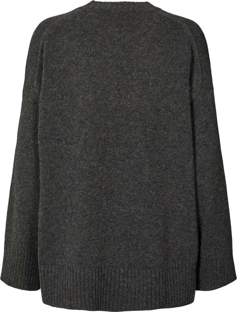 GAI+LISVA Vigga Lammwollpullover Knit 605 Dark Grey