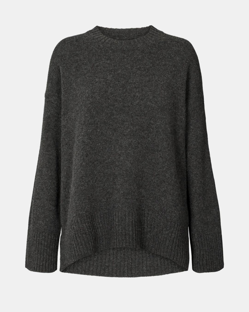 GAI+LISVA Vigga Lammwollpullover Knit 605 Dark Grey